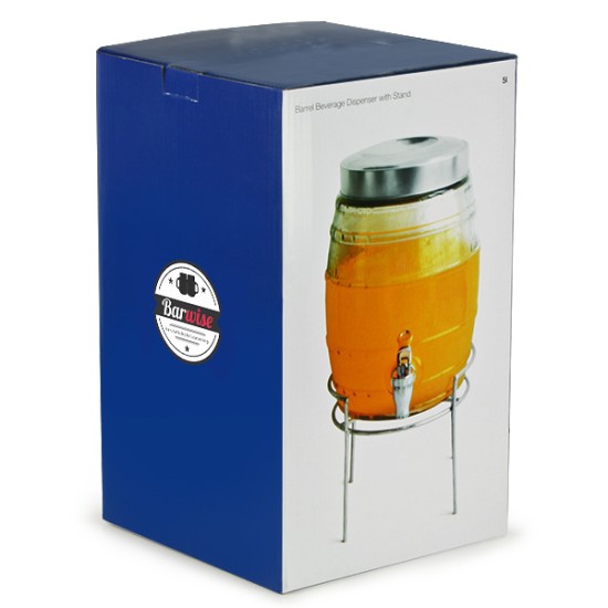 Παραδοσιακό Γυάλινο Dispenser - Βαρέλι 5ltr με Stand