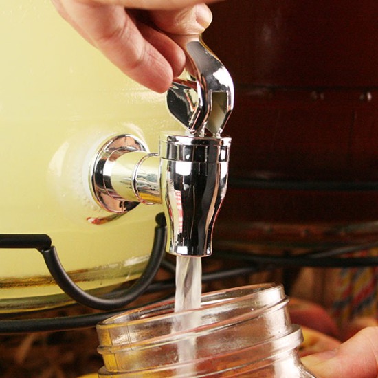 Διπλό Παραδοσιακό Γυάλινο Dispenser - Βαρέλι 10ltr με Stand