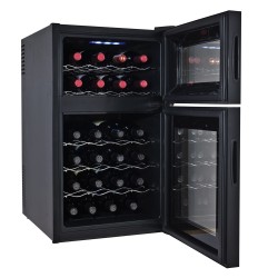 Sommelier Κρασιού VinoTech  Διζωνικό Μαύρο  για 24 Μπουκάλια 69lt