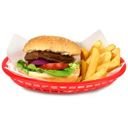 Κλασσικό Αμερικάνικο Καλάθι Σεβιρίσματος Fast Food Κόκκινο 24 x 15 εκ.