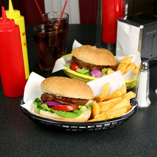 Κλασσικό Αμερικάνικο Καλάθι Σεβιρίσματος Fast Food Μαύρο 24 x 15 εκ.