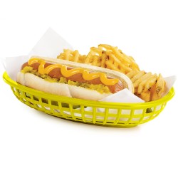 Κλασσικό Αμερικάνικο Καλάθι Σεβιρίσματος Fast Food Κίτρινο 24 x 15 εκ.