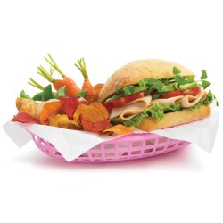 Κλασσικό Αμερικάνικο Καλάθι Σεβιρίσματος Fast Food Ροζ 24 x 15 εκ.