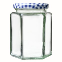 Vintage Βαζάκι Kilner Hexagonal με Αεροστεγές Μπλε Καπάκι 280ml 