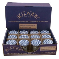 Vintage Βαζάκι Kilner Hexagonal με Αεροστεγές Μπλε Καπάκι 110ml 