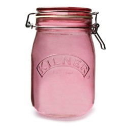 Vintage Βαζάκι Kilner με Αεροστεγές Καπάκι Clip Top 1ltr Ροζ