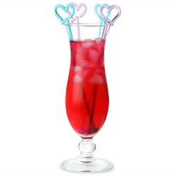 Πλαστικοί Αναδευτήρες Cocktail Καρδιές Stylish Πολύχρωμοι (συσκευασία 50τμχ)