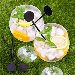 Βιοδιασπώμενοι Αναδευτήρες Cocktail Stirrers Stick Disc Μαύροι (1000 τμχ)