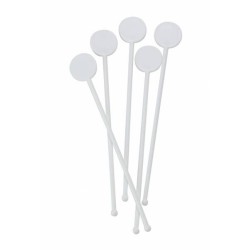 Πλαστικοί Αναδευτήρες Cocktail Swizzle Stick Disc Λευκοί (συσκευασία 250τμχ)