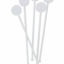 Πλαστικοί Αναδευτήρες Cocktail Swizzle Stick Disc Λευκοί (συσκευασία 250τμχ)