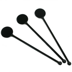 Πλαστικοί Αναδευτήρες Cocktail Swizzle Stick Disc Μαύροι (συσκευασία 250τμχ)