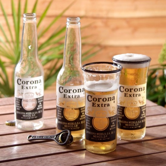 Χειροποίητο Ποτήρι από μπουκάλι μπύρας Corona 330ml συσκευασία 2 τμχ