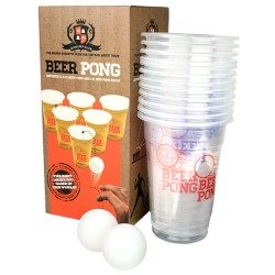 Beer Pong Set με Διάφανα Ποτήρια 