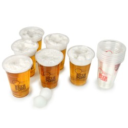 Beer Pong Set με Διάφανα Ποτήρια 