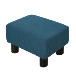 Ξύλινο Σκαμπό - Υποπόδιο με Υφασμάτινο Κάθισμα 40 x 30 x 24 cm Χρώματος Μπλε HOMCOM 833-666V70BU