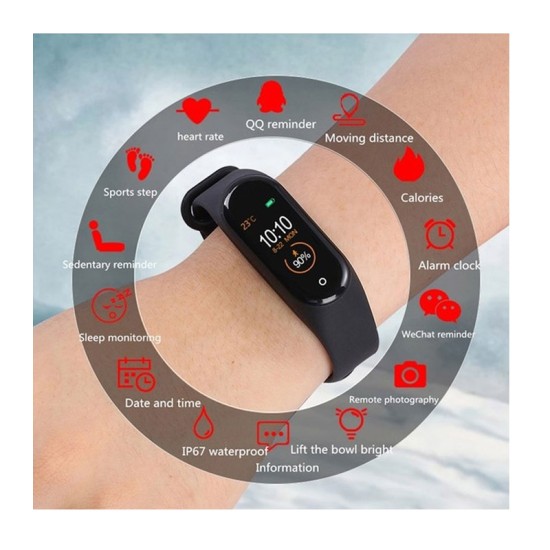 Ρολόι Fitness Tracker με Πιεσόμετρο και Μετρητή Καρδιακών Παλμών Smart Band M4 SPM M4-Smart
